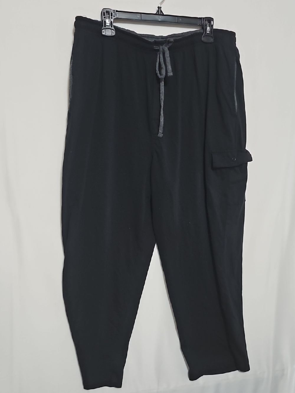Joe Boxer Men's Black Drawstring Cargo Jogger Pants Sleep Comfort
